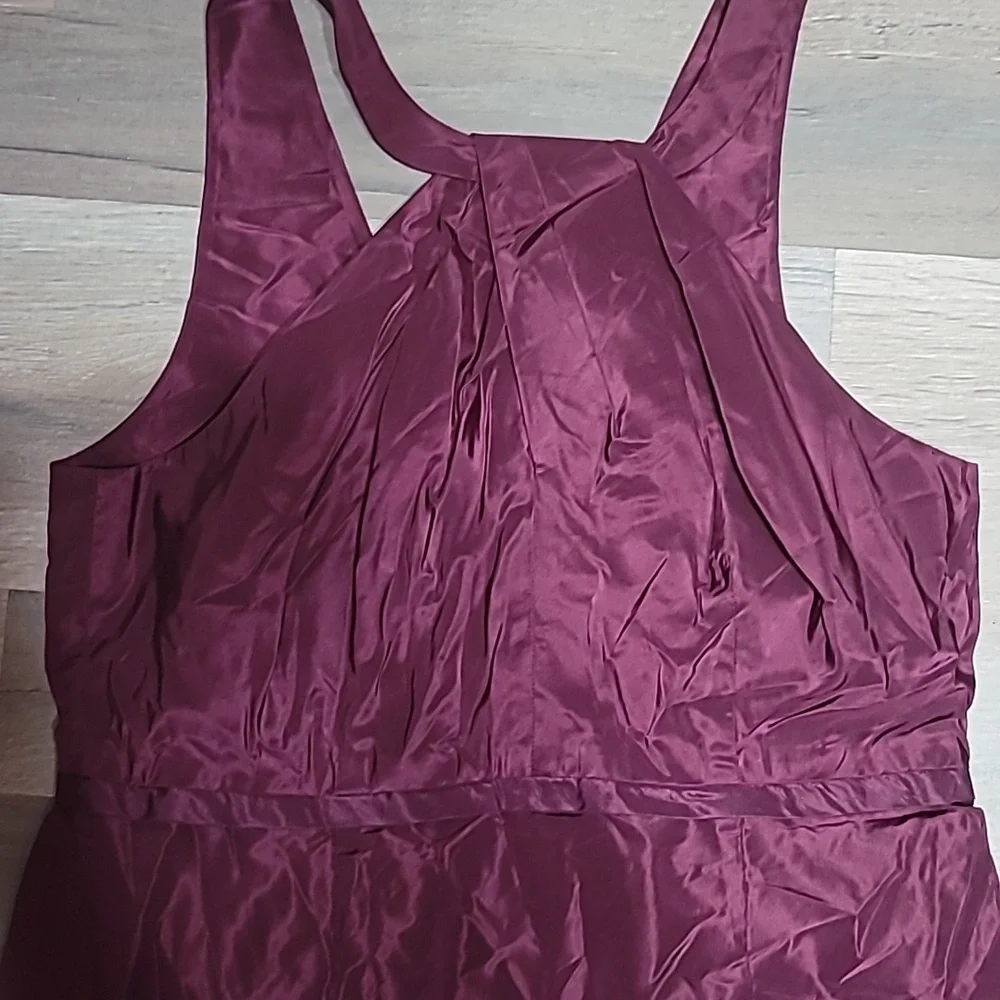 NWT J. Crew Gracie 100% Silk Taffeta Dress Burgundy Size 16 Womens - Picture 4 of 6